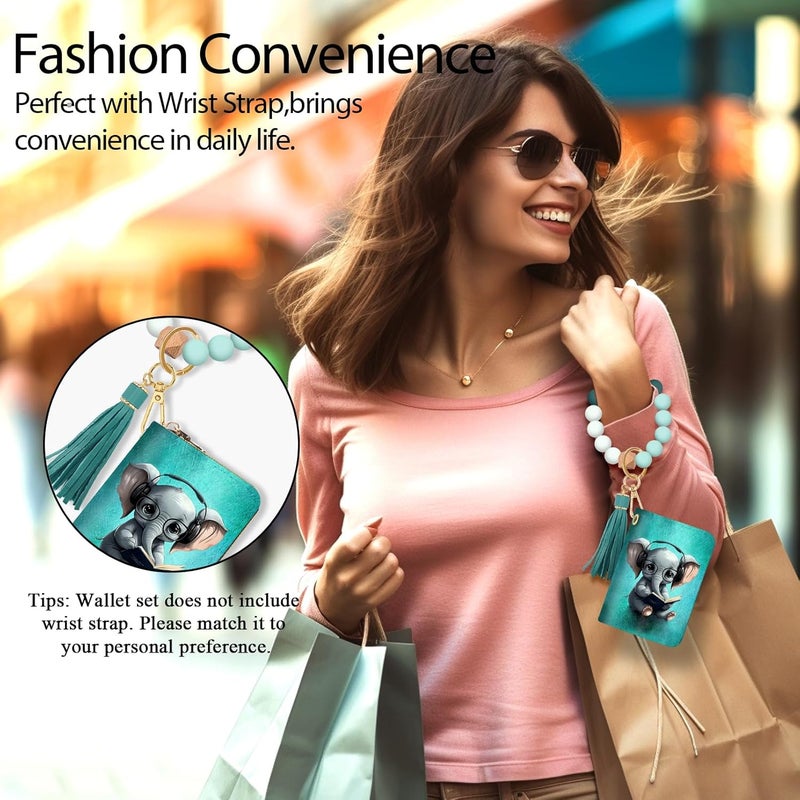 Yonlevres Credit Card Holder RFID Wallet, Small Card Holder Wallet for Women with Keychain Zipper, Funny Leather Print Credit Card Wallets Accordion Gift - Image 2